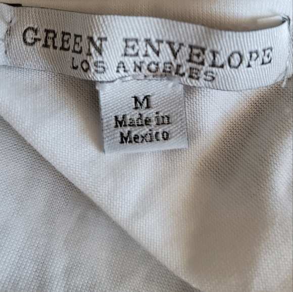 GREEN ENVELOPE LOS ANGELES Chevron Print White Flowy Tank Blouse, Size M - Picture 7 of 9